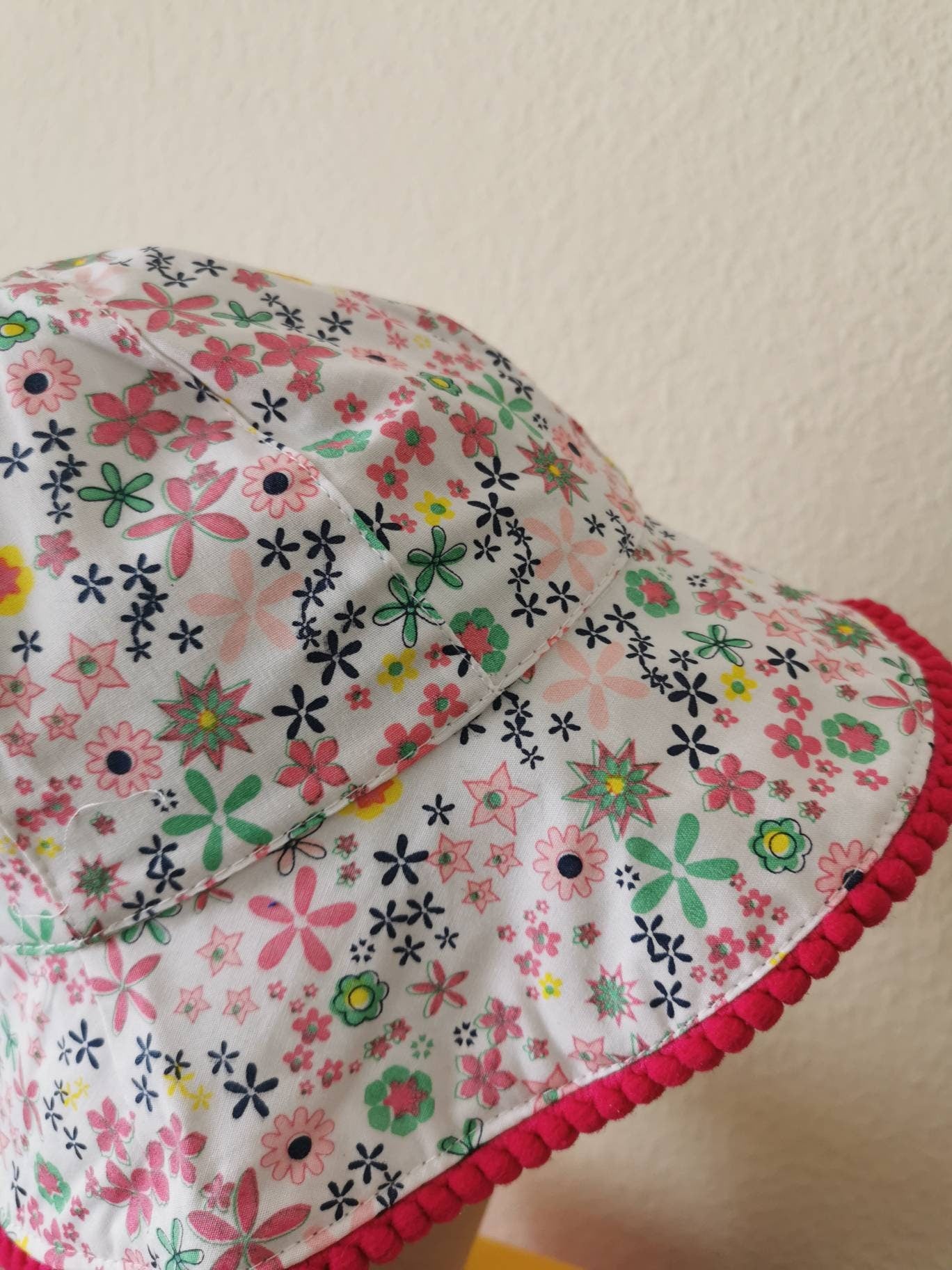 Girls Floral Wide Brim Summer Hat