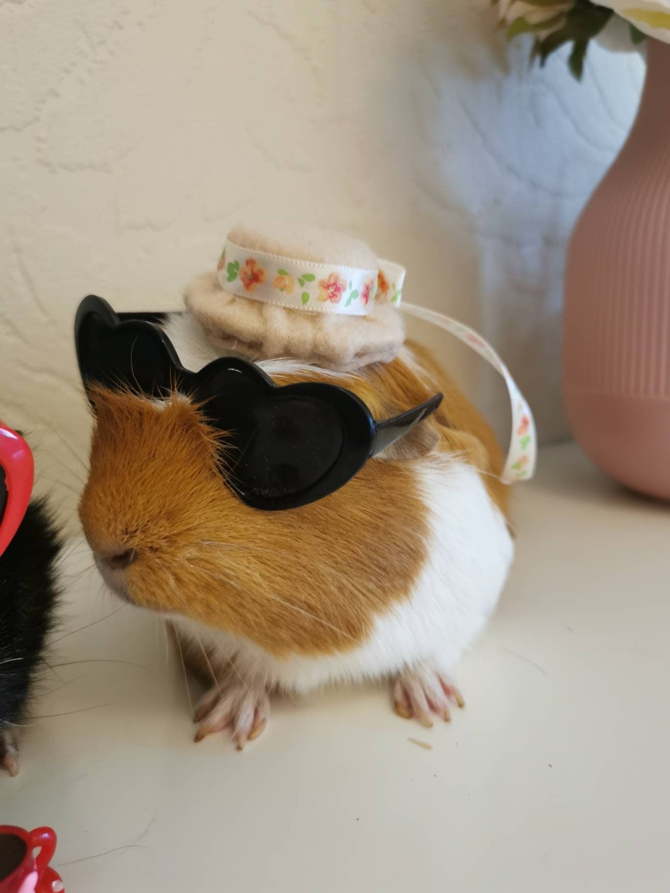 Pet sunglasses Guinea Pig Cat Rabbit Animal Small Dog Heart Glasses Love Red