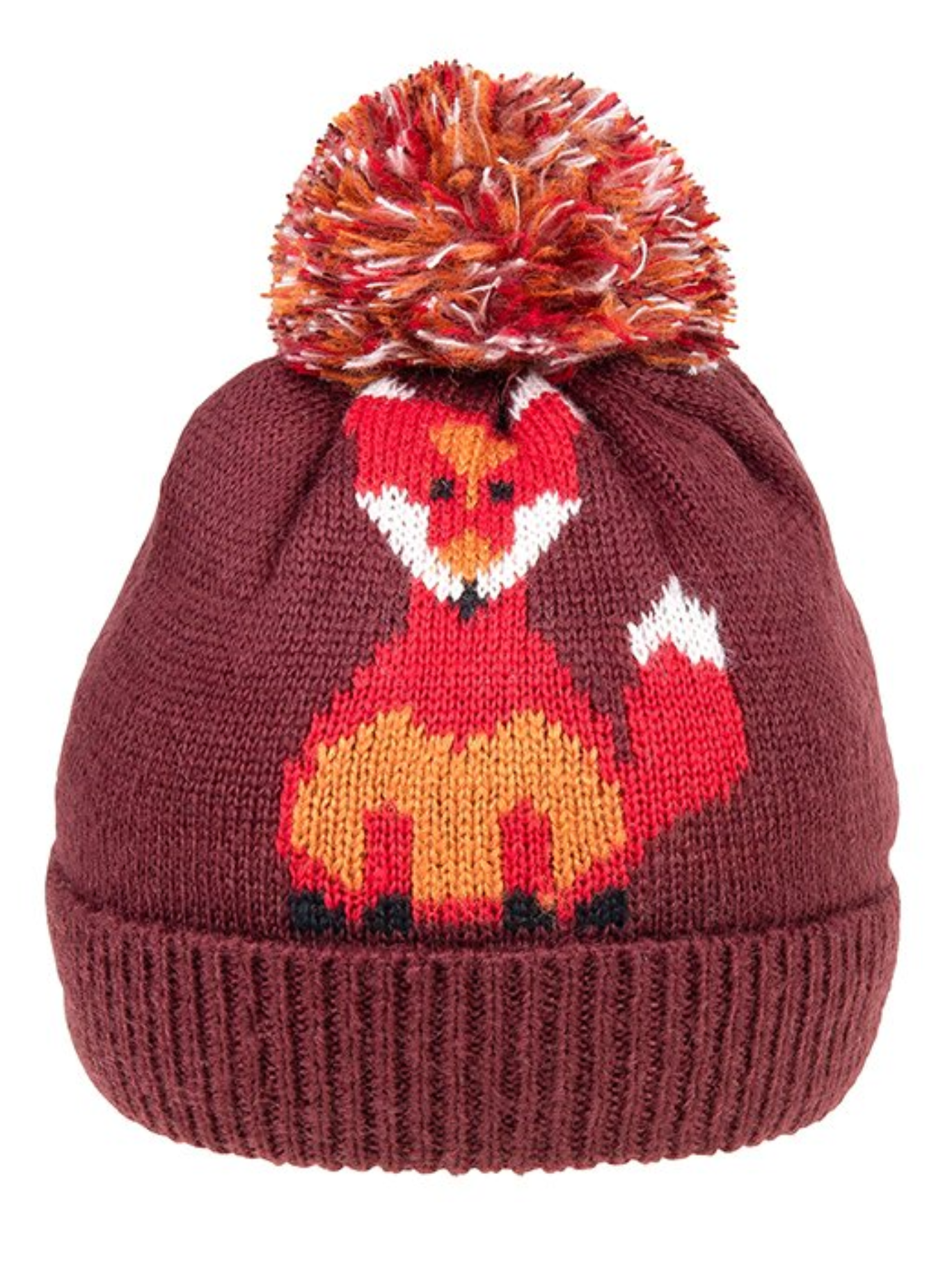 Cosy and Cute: Blue Animal Fox Knitted Beanie Bobble Hat