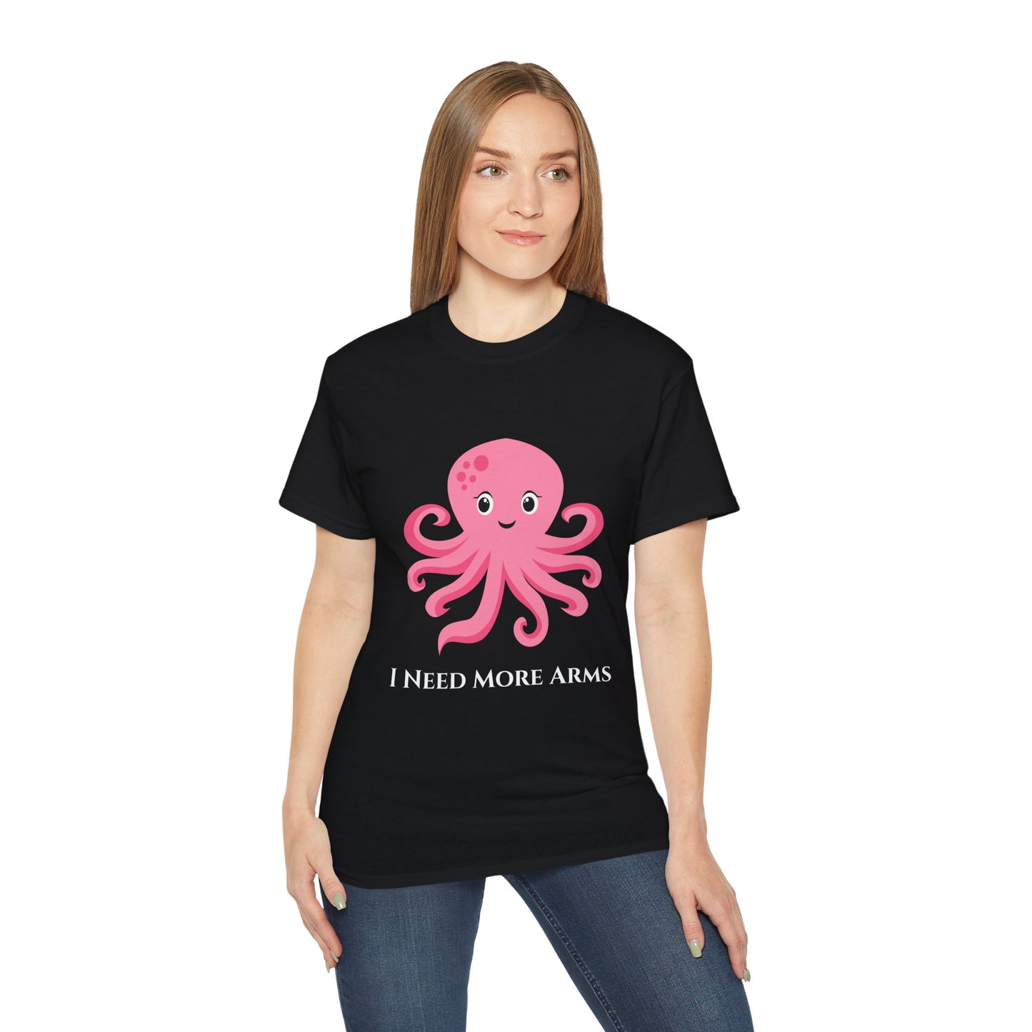 Cute Pink Octopus Graphic Tee — Kids' Playful Sea Creature Shirt Women