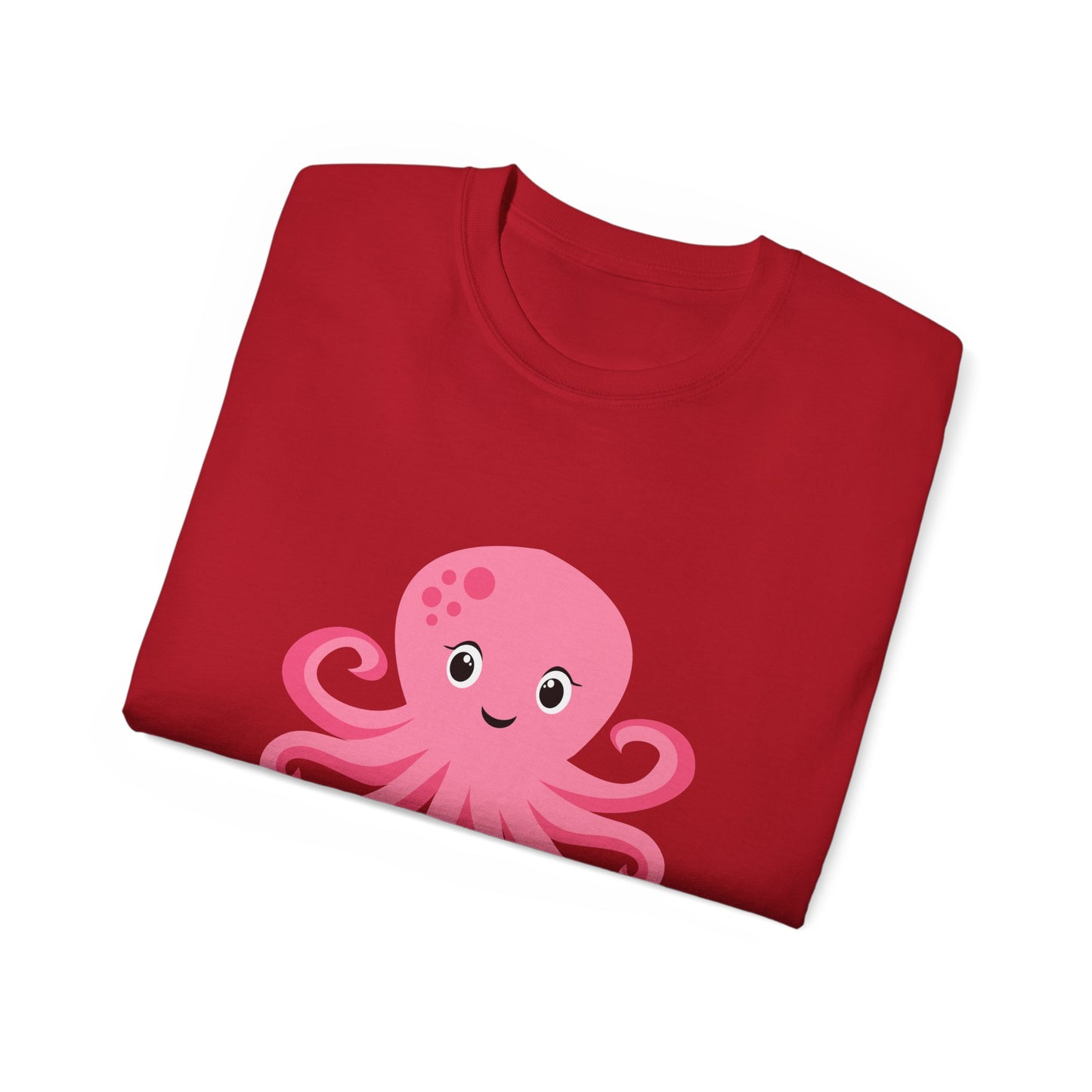 Cute Pink Octopus Graphic Tee — Kids' Playful Sea Creature Shirt Women