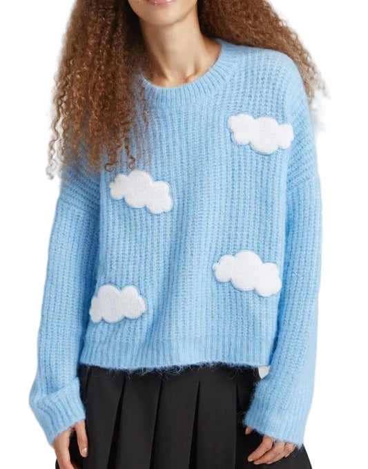 Blue cloud cropped jumper 