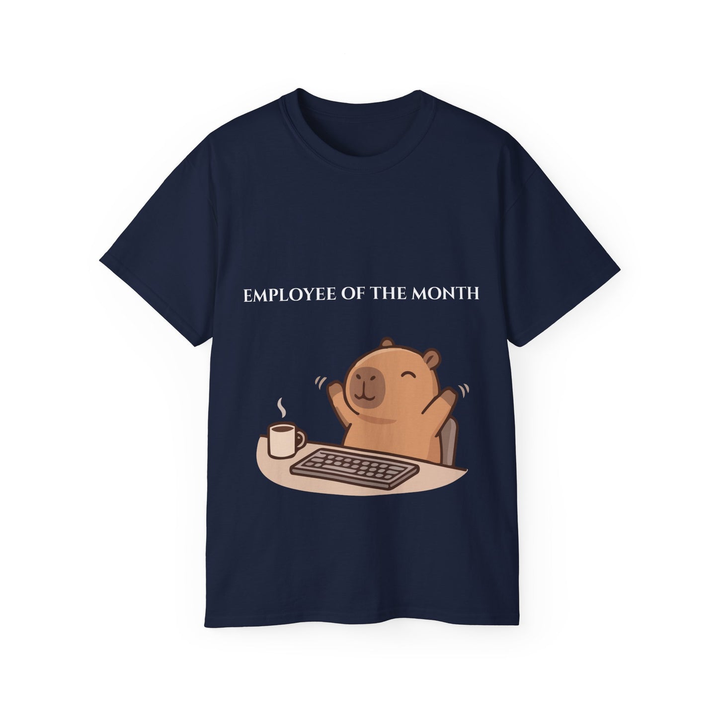 Employee of the Month Tee — Cute Bear Desk Graphic Women T-shirt Office Humor