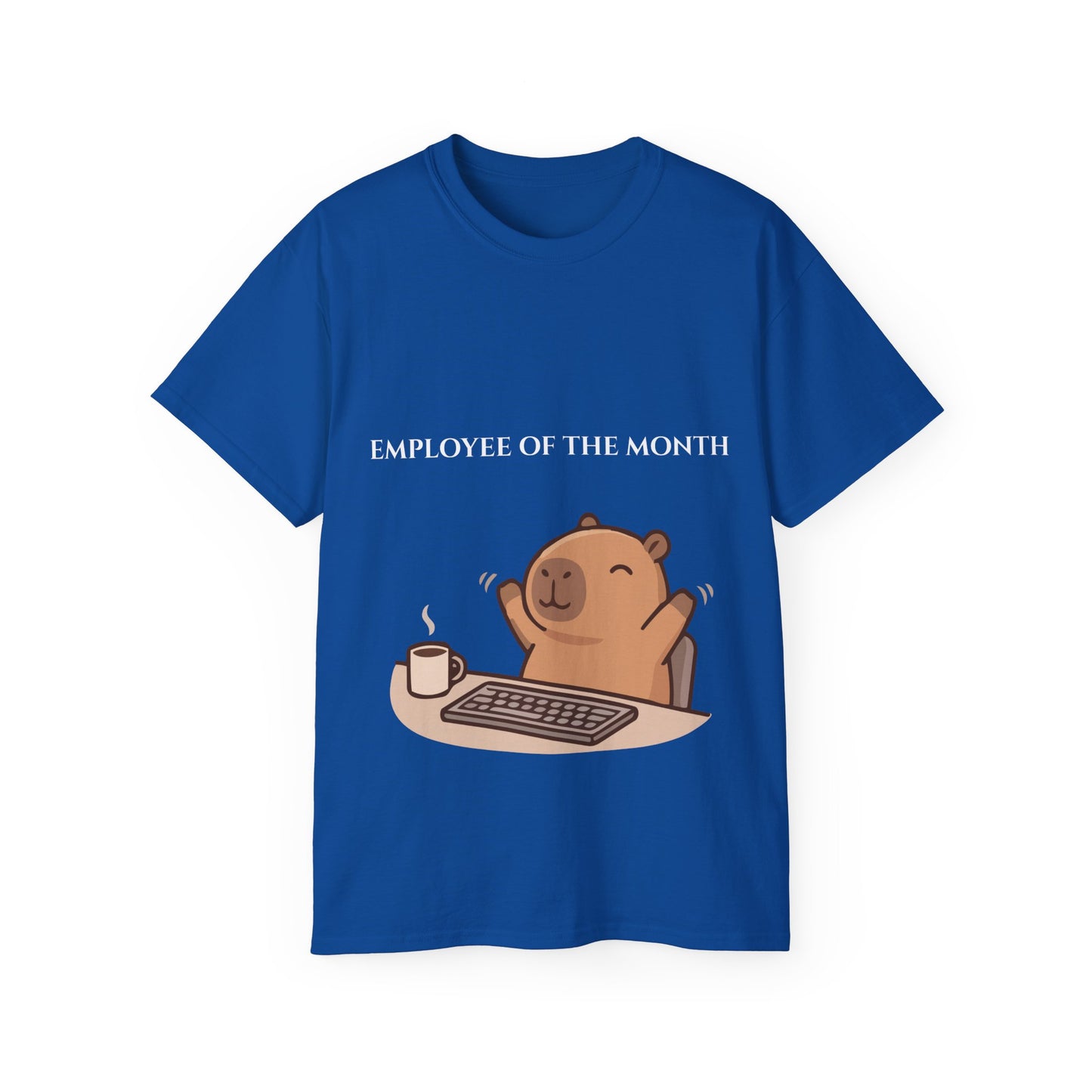 Employee of the Month Tee — Cute Bear Desk Graphic Women T-shirt Office Humor