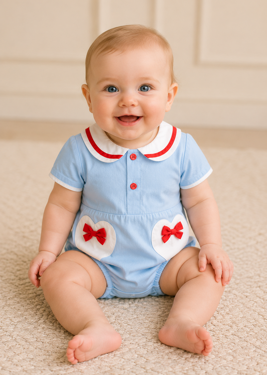 Summer Sailor Baby Romper – Traditional Spanish Style Heritage Outfit
