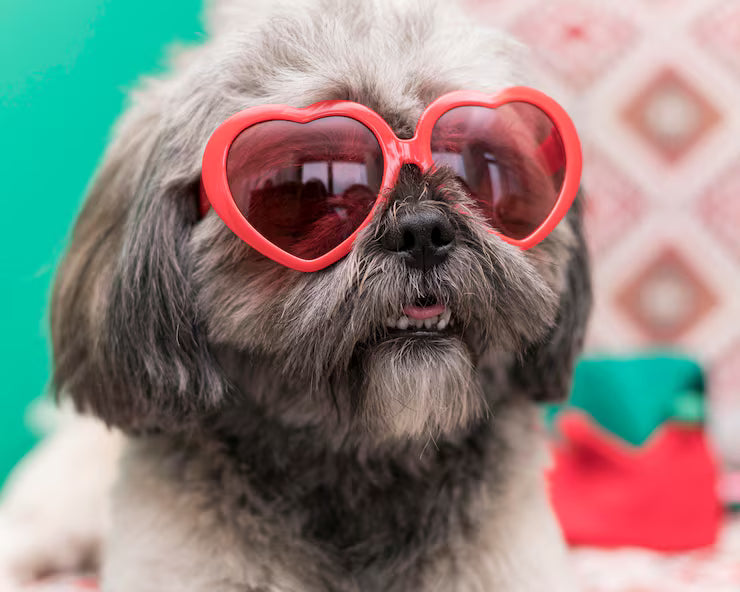 Dog Pet Heart Shaped Sunglasses