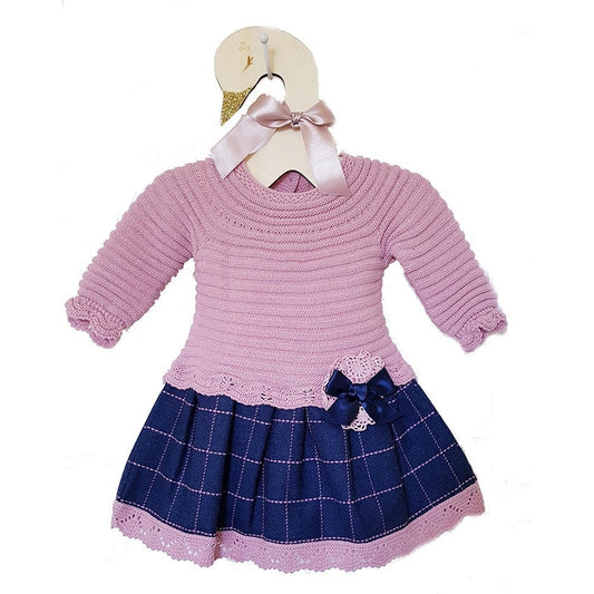 Vintage-Inspired Baby Girl Knit Dress Traditional Romany Spanish Style