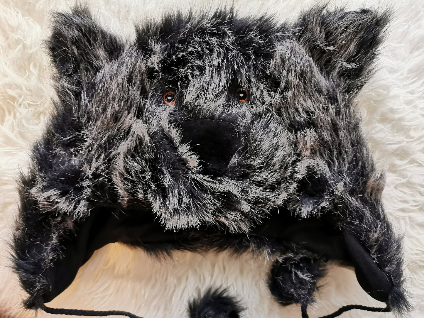Ski Hat Unisex Adults' Furry Bear Hat with Pom-Poms for Women and Men Christmas gift