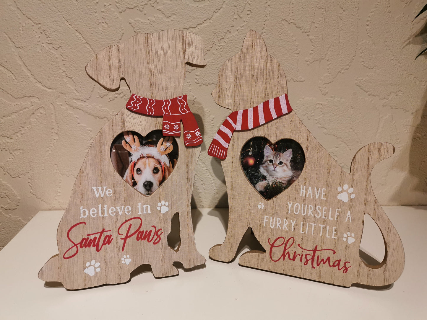 Personalised Pet Wooden Photo Frame Cat Dog Christmas Gift Home Decor