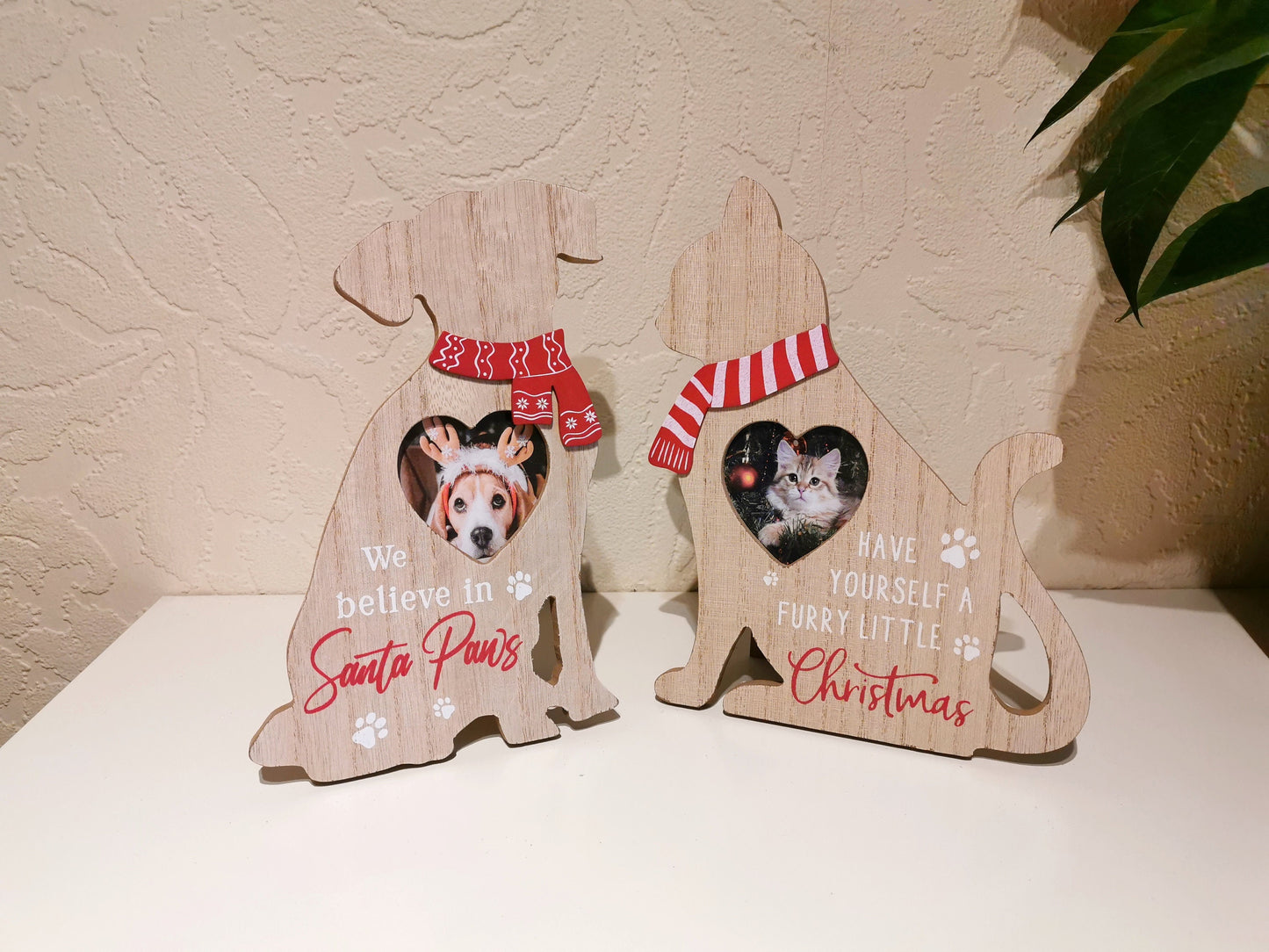 Personalised Pet Wooden Photo Frame Cat Dog Christmas Gift Home Decor