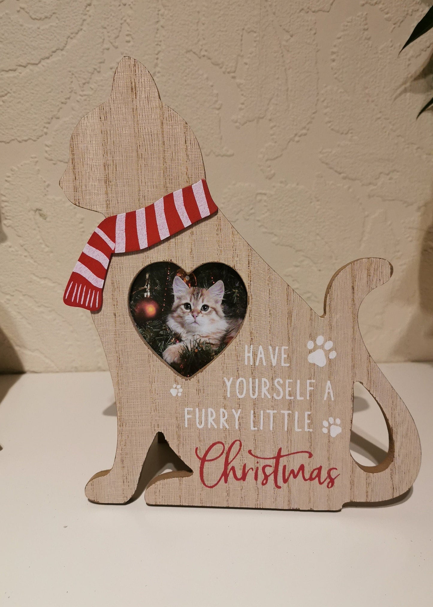 Personalised Pet Wooden Photo Frame Cat Dog Christmas Gift Home Decor