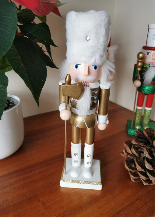 Traditional Wooden Soldier Nutcracker  Christmas Home Decoration - Gift Ornament  28cm 11in Red Green Gold