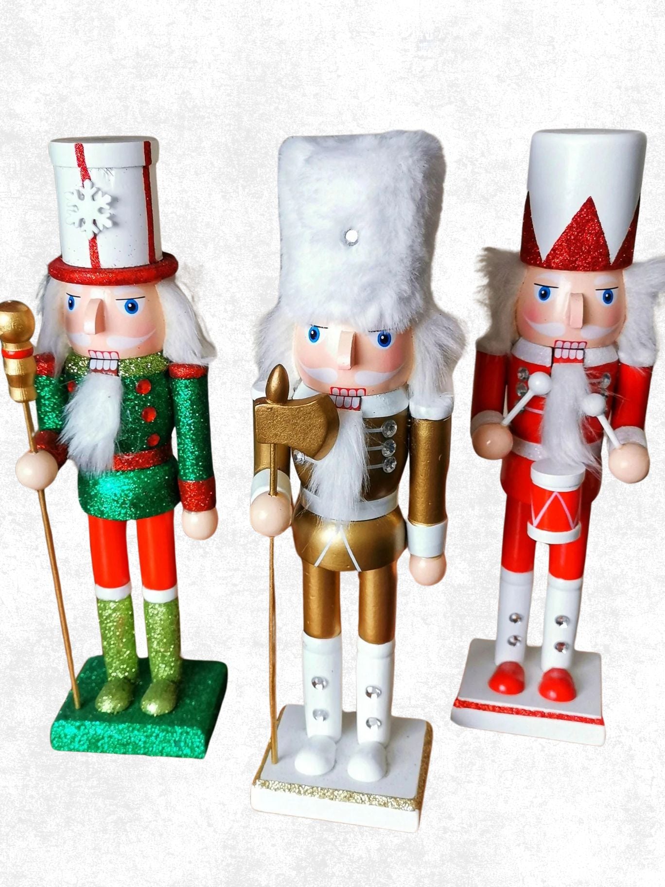 Traditional Wooden Soldier Nutcracker  Christmas Home Decoration - Gift Ornament  28cm 11in Red Green Gold