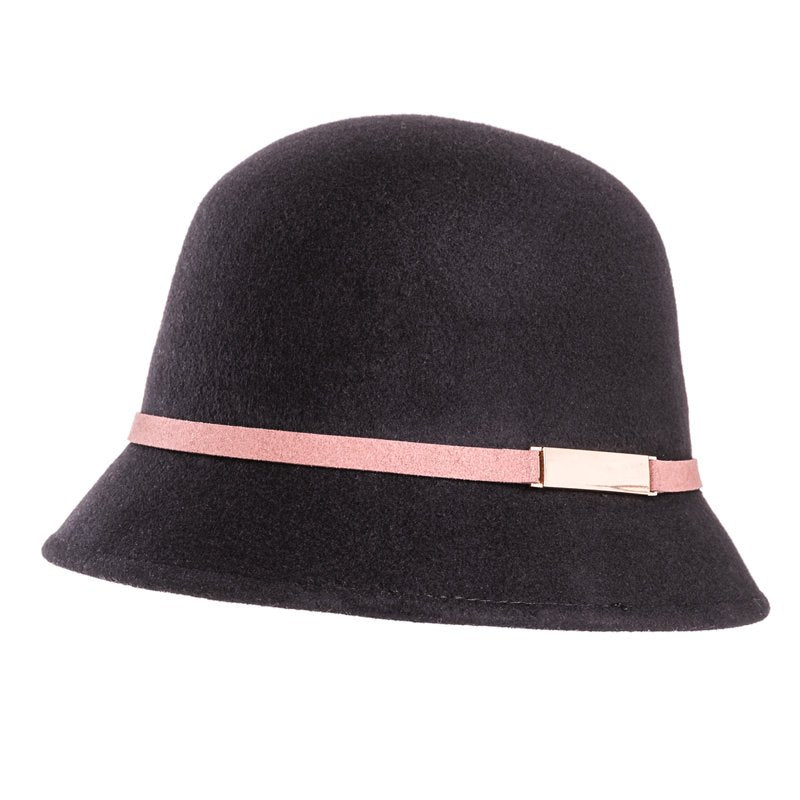 Vintage-Inspired 100% Wool Cloche Hat - Maroon or Black, Adjustable Fit Christmas gift